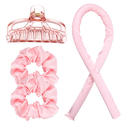 Καυτές εκπτώσεις Heatless Σετ μπουκλών για μπούκλες Lazy Σετ κεφαλής με μαλακή μεταξωτή κορδέλα Headband Wave Formers Hair curlers DIY Hair Styling Too