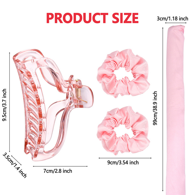 Καυτές εκπτώσεις Heatless Σετ μπουκλών για μπούκλες Lazy Σετ κεφαλής με μαλακή μεταξωτή κορδέλα Headband Wave Formers Hair curlers DIY Hair Styling Too