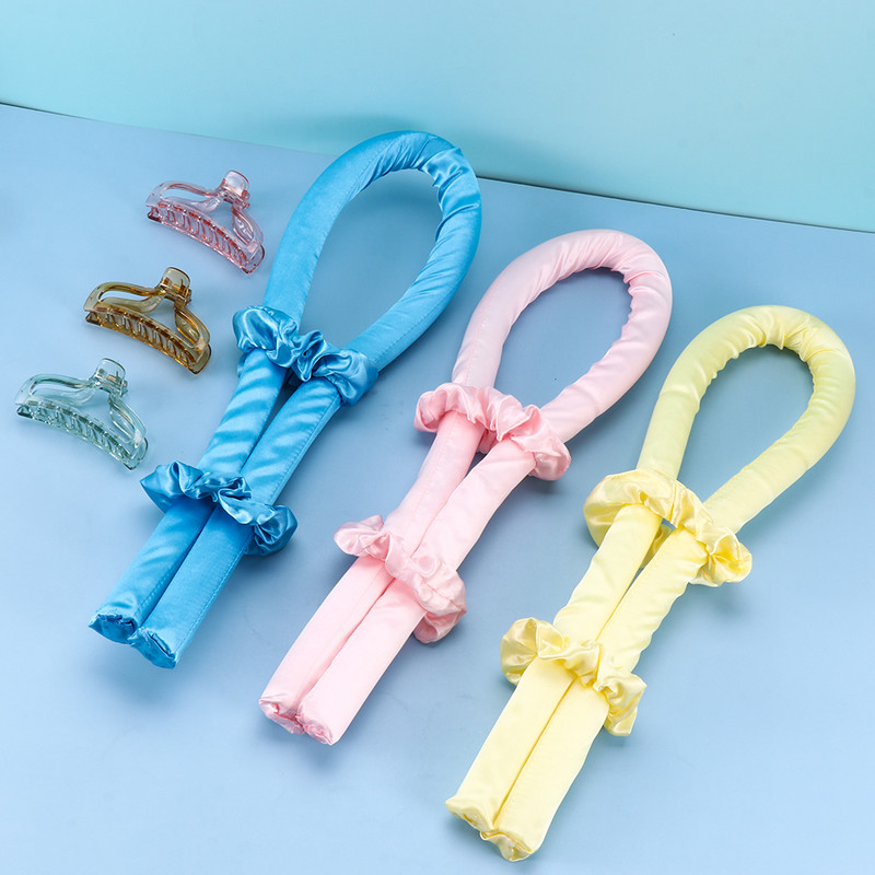 Καυτές εκπτώσεις Heatless Σετ μπουκλών για μπούκλες Lazy Σετ κεφαλής με μαλακή μεταξωτή κορδέλα Headband Wave Formers Hair curlers DIY Hair Styling Too