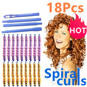 Magic Hair Rollers Spirālveida apaļas kērlings, mīksts sievietēm DIY ( 20/30/45/50/55cm ) 18 gab Overnight Heatless Styling Tools