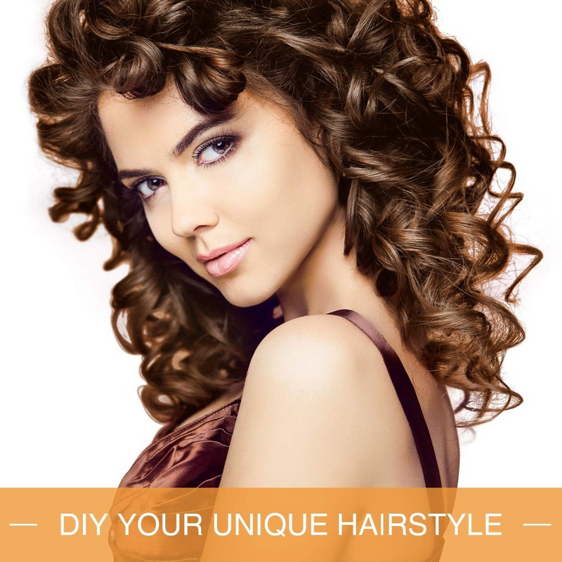 Magic Hair Rollers Spirālveida apaļas kērlings, mīksts sievietēm DIY ( 20/30/45/50/55cm ) 18 gab Overnight Heatless Styling Tools