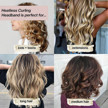 Heatless Hair Curler Wave Shaper Κορεάτικο βελούδινο υλικό χωρίς ολίσθηση Home Lazy Hair Rollers Soft Curl Bar Σετ εργαλείων styling μαλλιών DIY