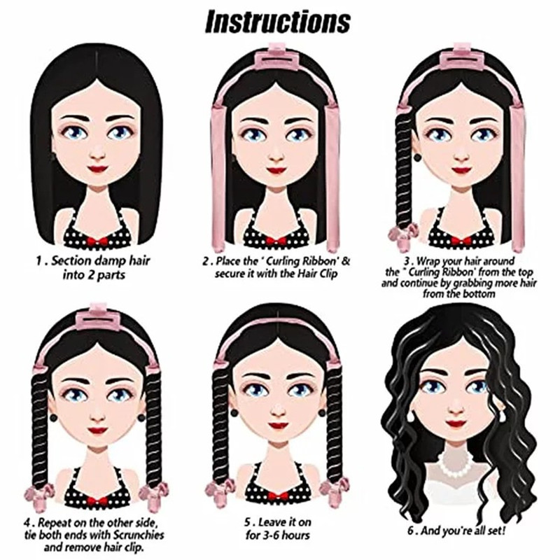 Lazy Easy Uvijač za kosu Gume bez zagrijavanja Roleri za kosu bez topline Uvijači za kosu Wave Formers Kovrče za spavanje DIY Styling dodaci za kosu