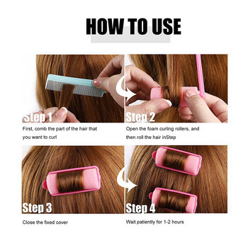 12 ΤΕΜ/Σετ Soft Hair Curlers Rollers Hair Sponge Without Heat Sleep Styling Hairstyles Εργαλεία για Γυναικεία Προϊόντα Κομμωτηρίου