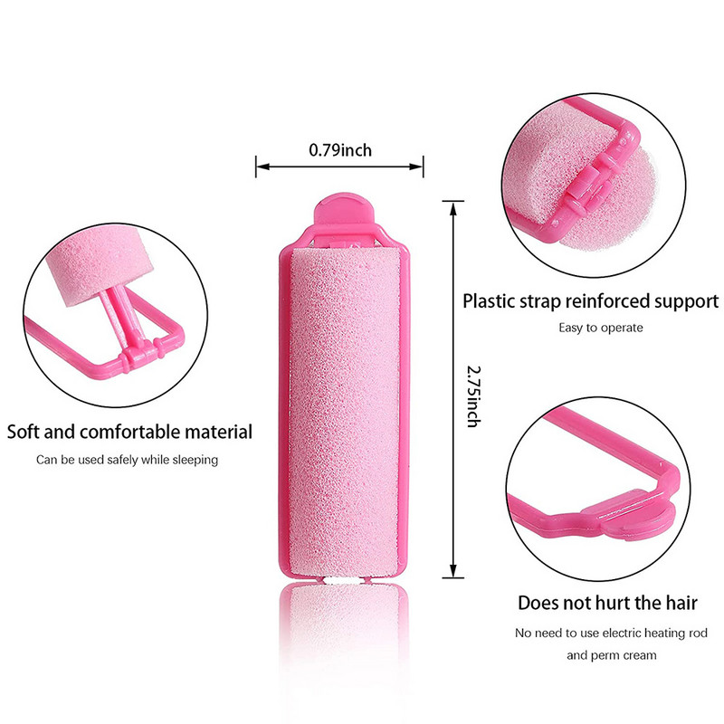 12PCS/Set Mekani uvijači za kosu Pjenasti spužvasti valjci za kosu bez zagrijavanja Alati za frizure za spavanje Frizerski proizvodi
