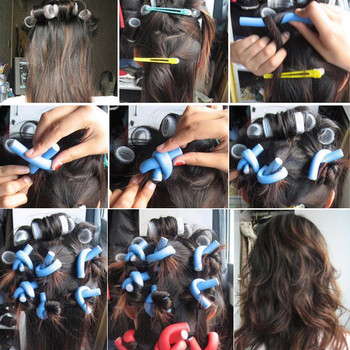 10 τμχ/Σετ ψαλιδάκι μαλλιών Magic Air Roller για μπούκλες Μαλακό αφρό Twist Flexi Rods Hair DIY Styling Tool Κομμωτήριο