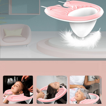 Φορητό φουσκωτό δίσκο πλυσίματος μαλλιών Μπολ Σαμπουάν λούσιμο Κόψιμο μαλλιών χωρίς καρέκλα κομμωτηρίου για έγκυος γυναίκα με αναπηρία Παιδί