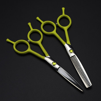 Професионална Япония 440c 5 \'\' Жълта ножица Ножици за гримиране Ножици за подстригване Бръснарни ножици за подстригване Фризьорски ножици