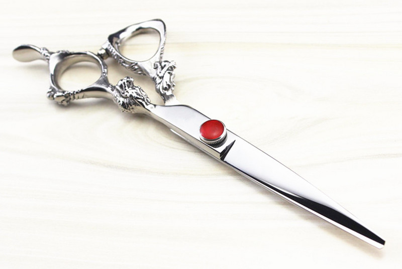 Aukščiausios kokybės profesionalios 6,0 colio Japan 440c 9cr13 drakono retinimo žirklės kirpimo kirpėjo plaukų žirklės rinkinys kirpyklos žirklės