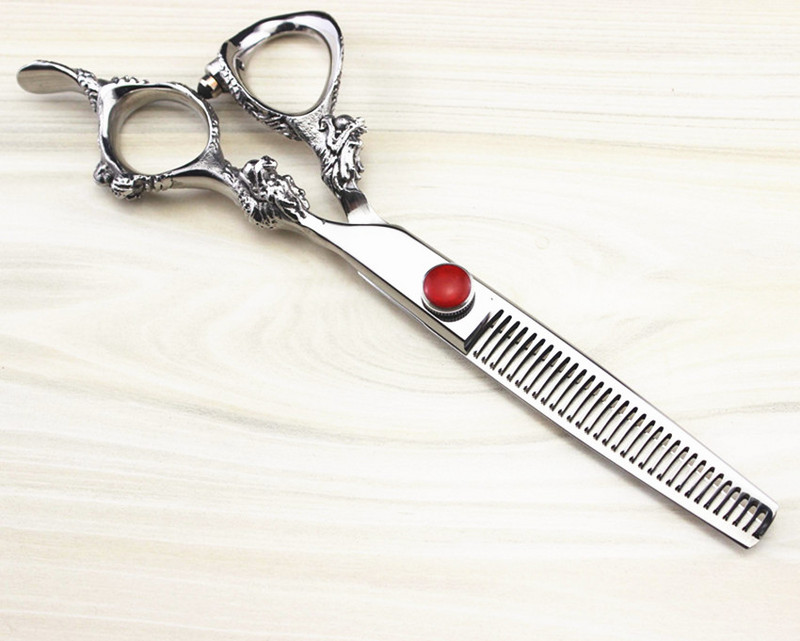 Aukščiausios kokybės profesionalios 6,0 colio Japan 440c 9cr13 drakono retinimo žirklės kirpimo kirpėjo plaukų žirklės rinkinys kirpyklos žirklės