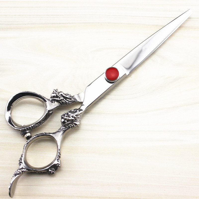 Aukščiausios kokybės profesionalios 6,0 colio Japan 440c 9cr13 drakono retinimo žirklės kirpimo kirpėjo plaukų žirklės rinkinys kirpyklos žirklės