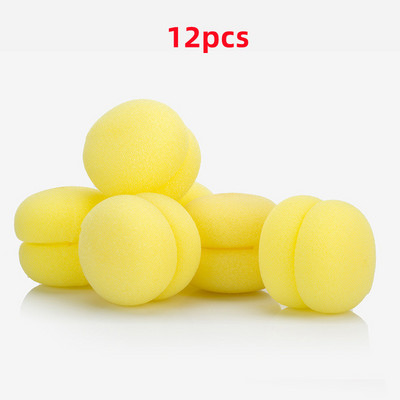 6 / 12 gab. Mīksts sūklis matu ruļļi Ruļļi Putu zemeņu bumbiņas Bun Apaļas rīks Veidošanas rīki un aksesuāri meitenēm Sievietēm