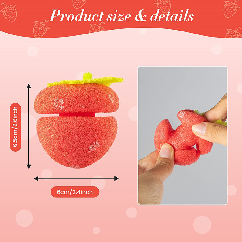 6 / 12 gab. Mīksts sūklis matu ruļļi Ruļļi Putu zemeņu bumbiņas Bun Apaļas rīks Veidošanas rīki un aksesuāri meitenēm Sievietēm