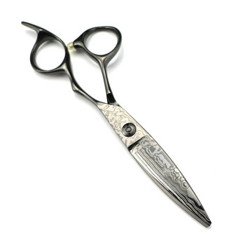 Персонализирайте логото 6 \'\' Дамаска ножица Черна ножица за подстригване стоманена коса бръснар makas ножици за подстригване фризьорски ножици
