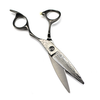 Персонализирайте логото 6 \'\' Дамаска ножица Черна ножица за подстригване стоманена коса бръснар makas ножици за подстригване фризьорски ножици