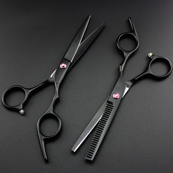професионални японски 6-инчови черни ножици за подстригване комплект фризьорски бръснари makas ножици за подстригване тънки ножици фризьорски ножици