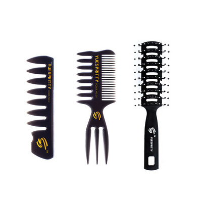 Férfi Retro olajos hajfésű Trim szakállfésű fejmasszázs varázskefe Kilenc soros széles fogas fésű Háztartási fodrászeszközök