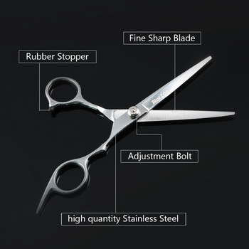 Bluezoo Stainless Steel Barber Shop Beauty Salon Styling Haircut Beard Trim Scissors 17,5cm Hair cutting Scissors Cases