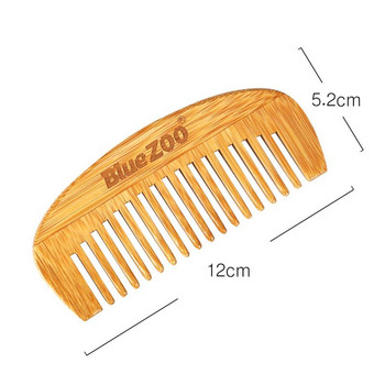Естествен бамбуков гребен за коса Масажиращ скалп Антистатичен инструмент за здравословен гребен