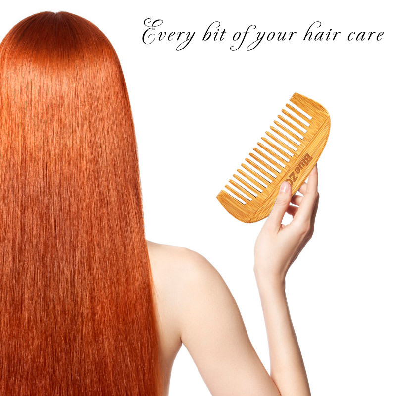 Pieptene de păr din bambus natural Masaj scalp Instrument de pieptene antistatic pentru sănătate