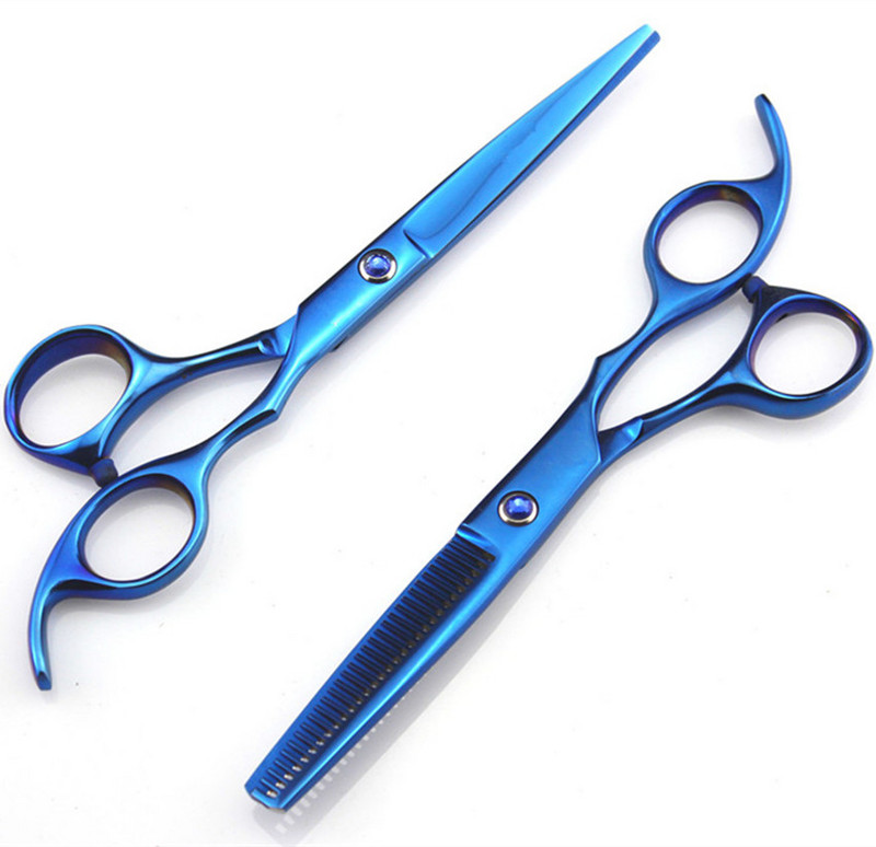 Foarfece de coafură profesionale din oțel 440c din Japonia, de 6 inci, pentru tăiere și subțiere clasică, set de foarfece pentru frizer, 4 culori
