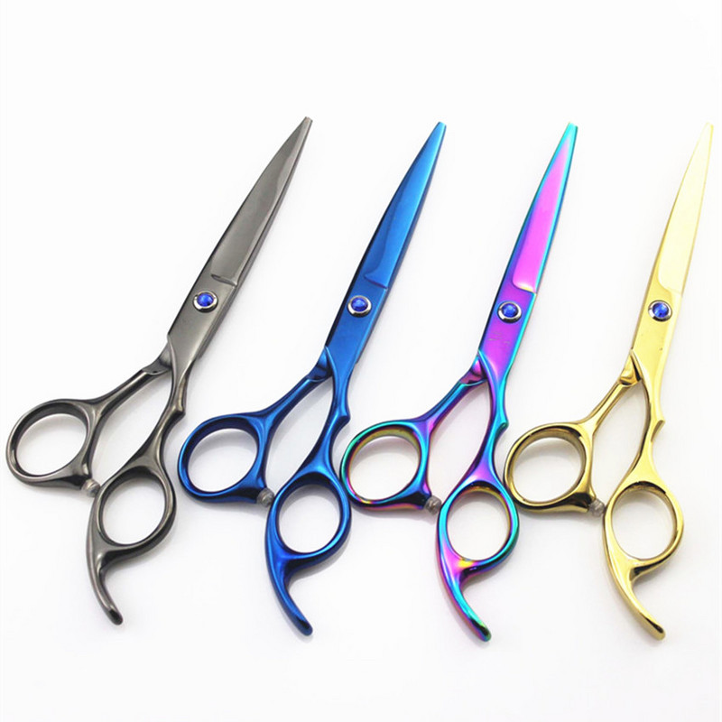 Foarfece de coafură profesionale din oțel 440c din Japonia, de 6 inci, pentru tăiere și subțiere clasică, set de foarfece pentru frizer, 4 culori