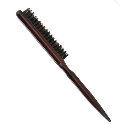 Salon profesional cu mâner din lemn, perie de păr naturală de mistreț, pieptene de păr pufos, pieptene subțire, perie de păr, instrument de frizerie