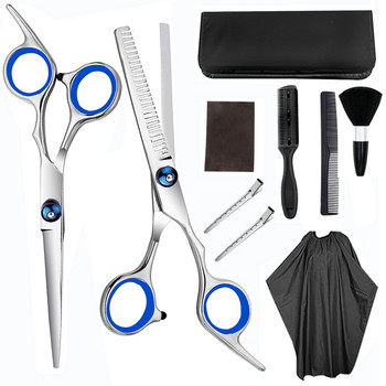 Комплект от 10 бр. 6\'\' цветни ножици за коса с чанта щипка за гребен подстригване бръснар makas подстригване фризьорски ножици фризьорски ножици