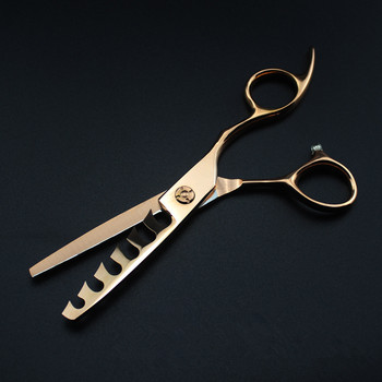 професионална япония 440c 6 \'\' розово злато 6 зъба ножици за коса салон за изтъняване бръснар макас ножици за подстригване фризьорски ножици