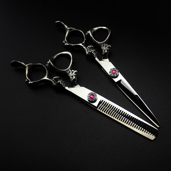 професионална япония 440c 6\'\' sliver dragon cut hair ножици подстригване бръснар фризьорски фризьорски ножици фризьорски ножици