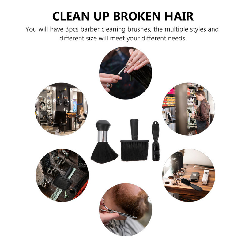 Šepetys Plaukų dulkių šluostė Kaklas Kirpėjas Pjovimas Valymas Plaukų kirpimas Kirpimas Sulaužytas valiklis Kirpėjas Veido Įrankis Šlavimo šepečių rinkinys Didelis