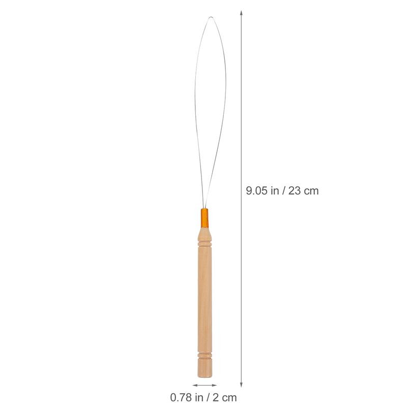 10/12 vnt. plaukų priauginimo kabliuko traukimo įrankis adatos sriegimo mikro žiedai jungties karoliukai kilpa medinė rankena su geležine viela Didmeninė prekyba