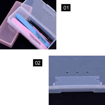 1 пластмасова кутия за съхранение на инструменти за маникюр за нокти Химикалки за рисуване на точки Буферни файлове Калъф за органайзер Контейнер Инструменти за нокти Празна кутия