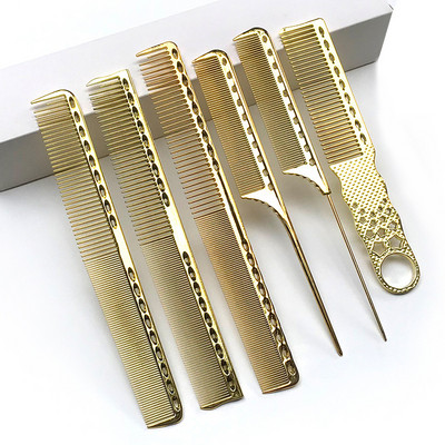 Electroplating Gold Hair Comb Pro Hairdressing Combs Ultra-thin Hair Cutting Dying Hair Brush Barber Tools Salon Accessories