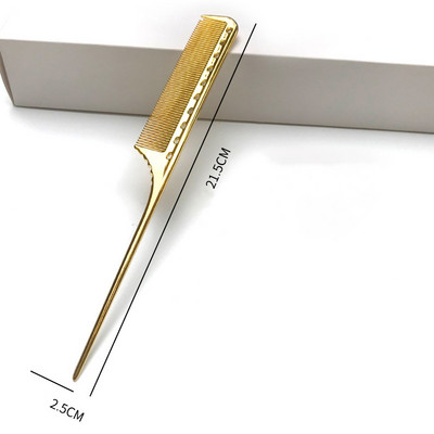 Galvaniseeritud kullaga juuksekamm Pro Juuksurikammid Üliõhukesed juuste lõikamine Värvimine juuksehari Juuksuri tööriistad Salongitarvikud