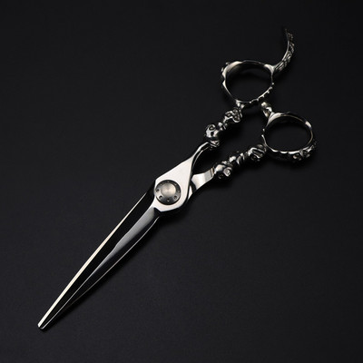 Foarfecă profesională Japonia 440c, 6 inch, cu craniu, foarfece de lux, tunsoare, tunsoare, bărbier, foarfece de coafură