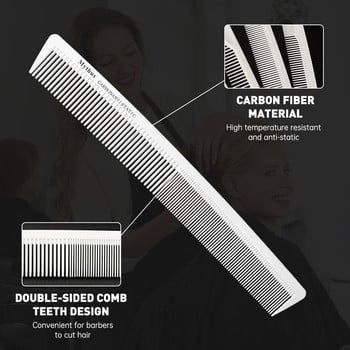 Mythus Hair Cutting Carbon Comb Ανθεκτικά Αντιστατικά Εργαλεία Styling Barber Stylist Rat Tail Comb Χτένα κομμωτηρίου για περιποίηση μαλλιών