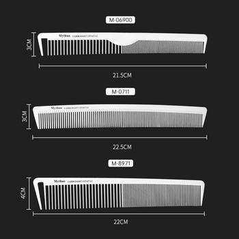 Mythus Hair Cutting Carbon Comb Ανθεκτικά Αντιστατικά Εργαλεία Styling Barber Stylist Rat Tail Comb Χτένα κομμωτηρίου για περιποίηση μαλλιών