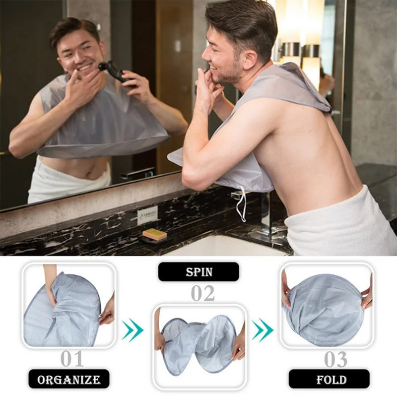 2бр. Комплект лигавници за бръснене Лигавници за бръснене Бръснарска престилка Многофункционална четка за почистване на бръснене Четка за брада Фризьорски инструменти за брада