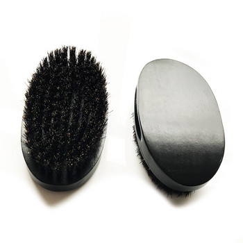 Четка за брада от естествен косъм от глиган за мъже Дървена четка за коса за лице Гребен за мустаци Подстригване на мъжко лице Гребени за оформяне на стил