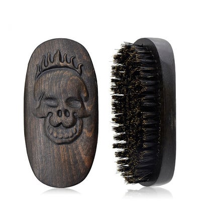 Perie din peri de mistret natural pentru barba pentru barbati perie din lemn pentru par facial pieptene pentru mustață piepteni pentru îngrijirea feței masculine