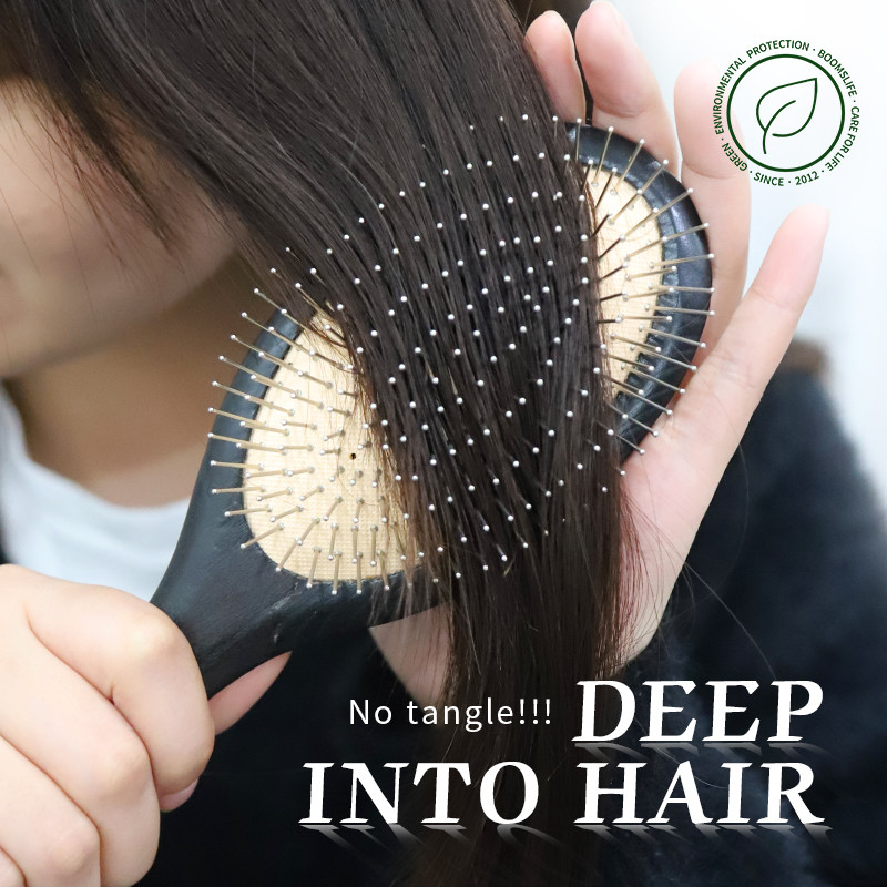 Plieninis plaukų šepetėlis Mentelinis plaukų šepetys Moteriškas galvos odos masažas Medinis plaukų šepetys Metalinis nerūdijančio plieno formavimo šukos Garbanotos kirpėjo šukos