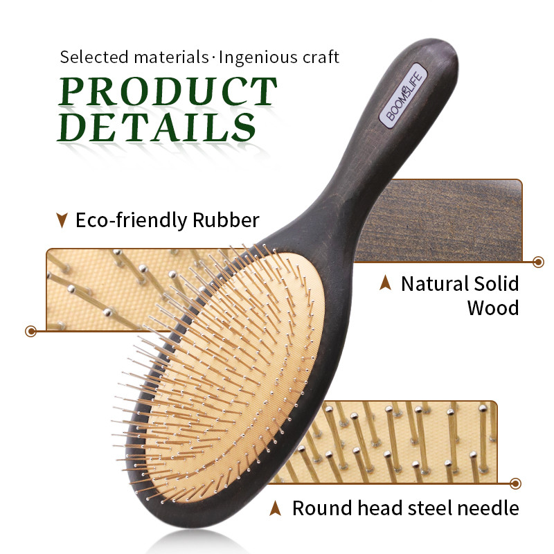 Plieninis plaukų šepetėlis Mentelinis plaukų šepetys Moteriškas galvos odos masažas Medinis plaukų šepetys Metalinis nerūdijančio plieno formavimo šukos Garbanotos kirpėjo šukos