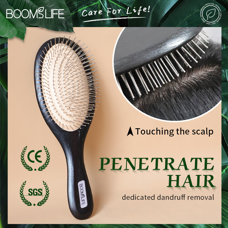 Plieninis plaukų šepetėlis Mentelinis plaukų šepetys Moteriškas galvos odos masažas Medinis plaukų šepetys Metalinis nerūdijančio plieno formavimo šukos Garbanotos kirpėjo šukos