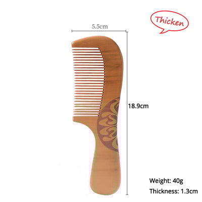 13 stilova Prirodno drvo breskve Antistatički češalj za masažu Češalj za zube Masažni češalj Klasični češalj za oblikovanje kose Alat za njegu kose