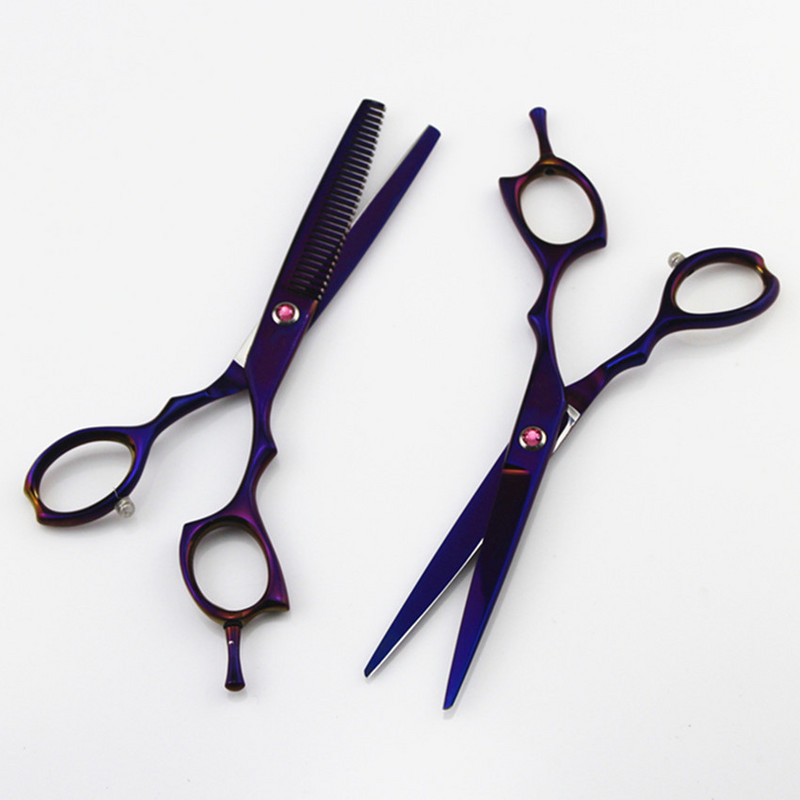 Set foarfece profesionale Japonia 440c de 6 inch foarfece de subțiere pentru salon de tuns frizer foarfece makas foarfece de coafură