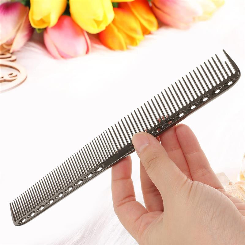 1db Rozsdamentes acél hajfésű Szalon Hajfésű Fodrászat Acélfésű Hajvágó Fésű Fém Fésű 21,5cm