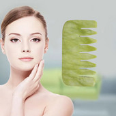 Kefék Gua Sha Jade Stone természetes fejek fejbőr masszírozó fésű Egészségügyi kaparás barkácsformázó eszköz fodrászkefe