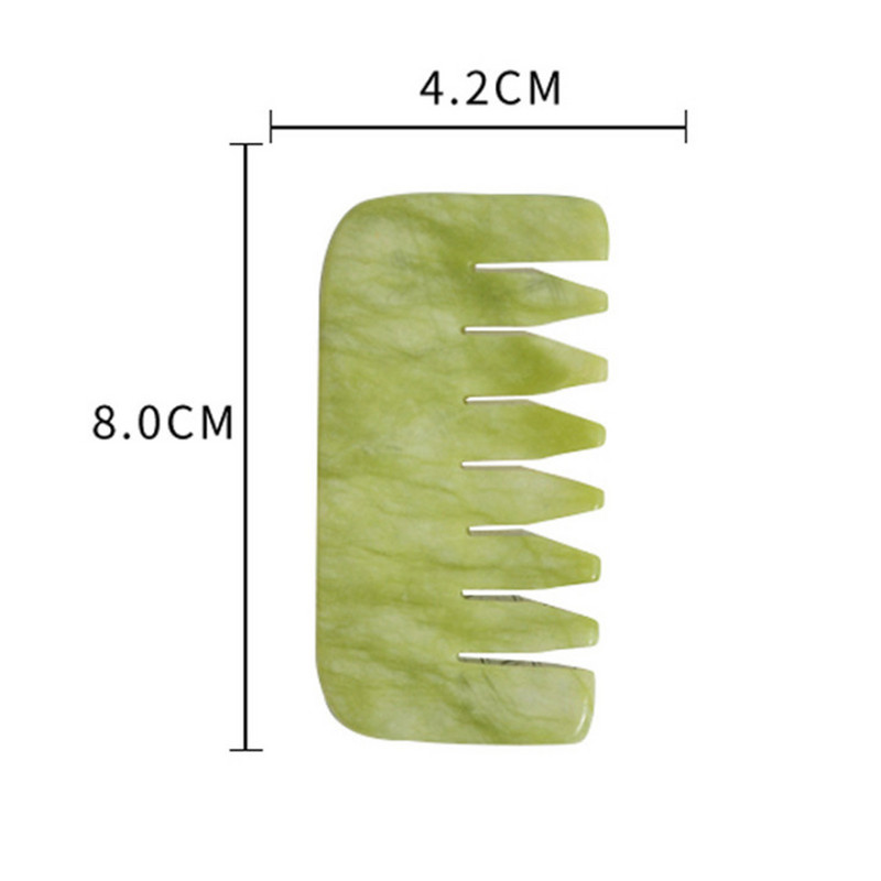 Kefék Gua Sha Jade Stone természetes fejek fejbőr masszírozó fésű Egészségügyi kaparás barkácsformázó eszköz fodrászkefe