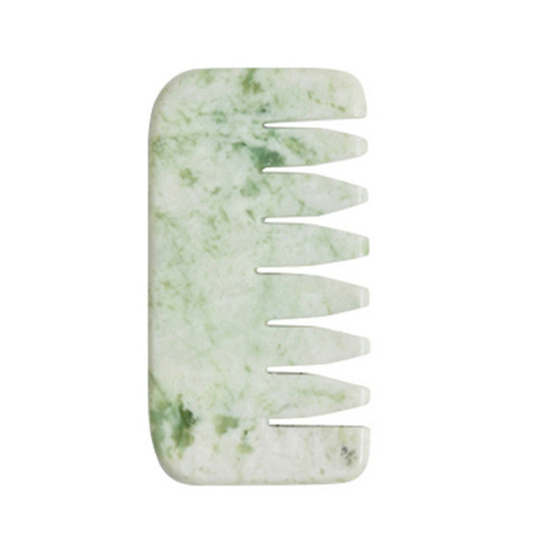 Kefék Gua Sha Jade Stone természetes fejek fejbőr masszírozó fésű Egészségügyi kaparás barkácsformázó eszköz fodrászkefe